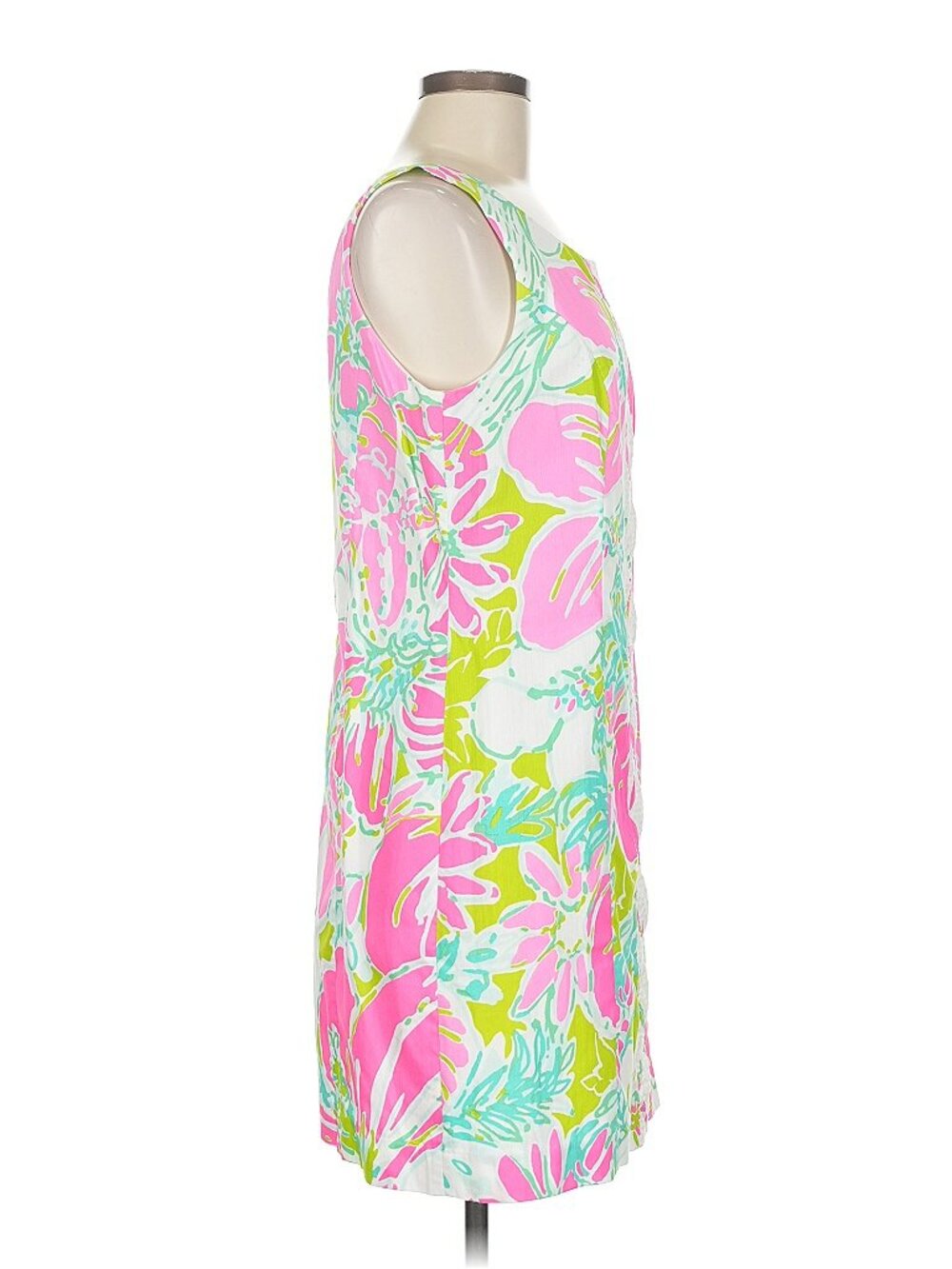 Lilly Pulitzer Sleeveless Cotton Shift Dress – Size 8 – Pink Tropical Print - Picture 4 of 7